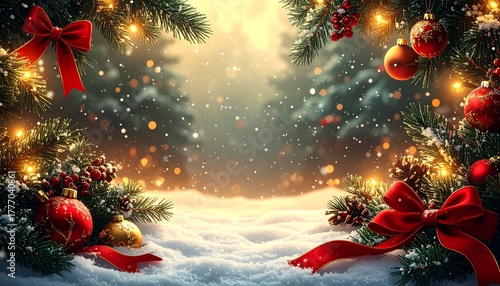 Christmas Magic A Festive Holiday Scene in a Winter Wonderland