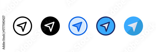 Cursor icon set multiple style collection. Vector illustration.