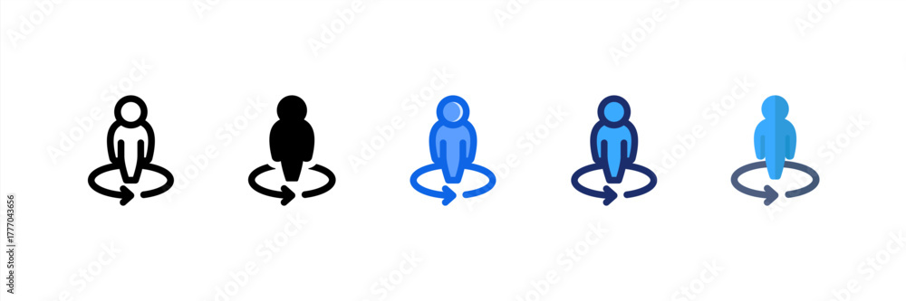 Obraz premium Street View icon set multiple style collection. Vector illustration.