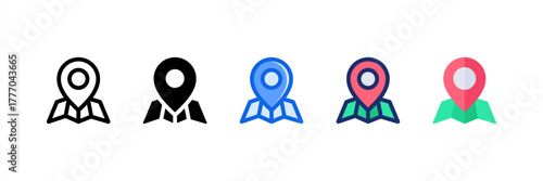 Place icon set multiple style collection. Vector illustration.