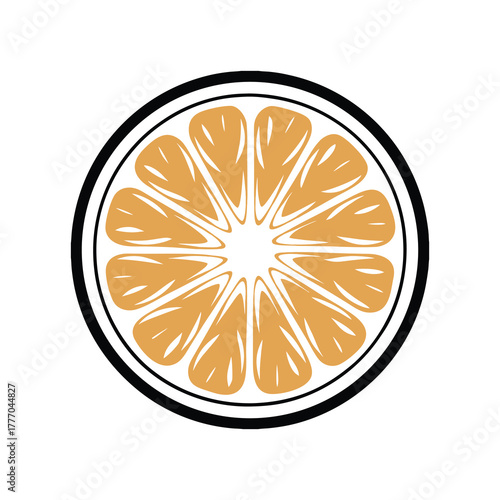 Orange Slice Citrus Fruit Round Section Icon Fresh Refreshing Summer Beverage Ingredient Natural Sweet Zest