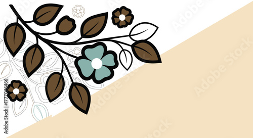 Floral vector design with leaves and flowers for graphic design
