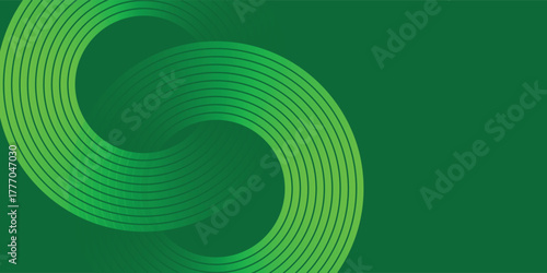 Extreme Neon Green Background with Dark Swirling Rings, Vector illustration.