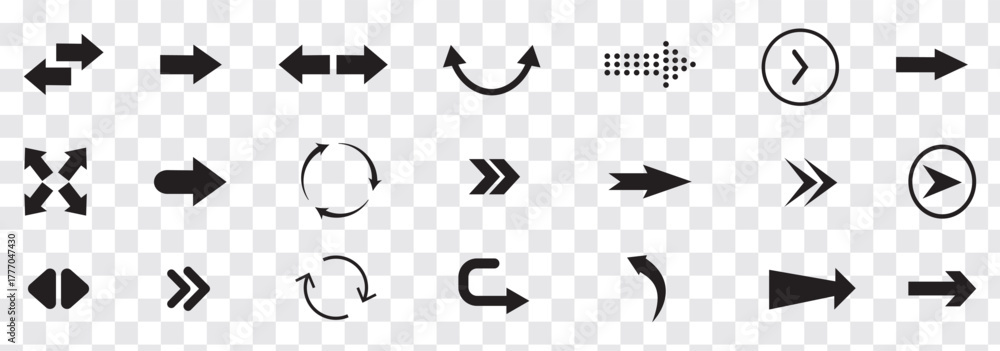 Obraz premium Arrows big black set icons, arrow icon, modern simple arrows, arrow vector collection cursor. Eps 10.