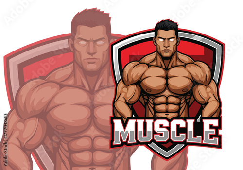 Mascot gaming logo muscular man powerful athlete art - Gaming logo - Gaming Mascot - esport mascot vector illustration