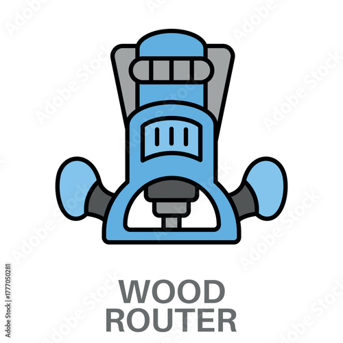 Wood Router Simple Style Flat Design Vector 
