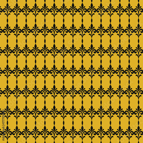 Golden Yellow Ornate Flourish Pattern