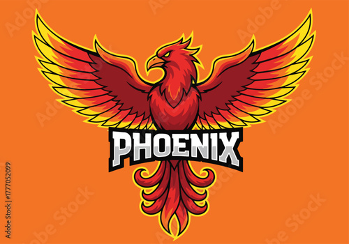 Fiery phoenix gaming logo emblem for esports teams - Gaming logo - Gaming Mascot - esport mascot vector illustration