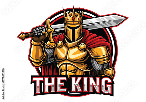 Majestic king warrior logo gaming emblem - Gaming logo - Gaming Mascot - esport mascot vector illustration