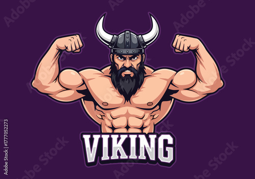 Mighty viking warrior emblem for gaming and brands - Gaming logo - Gaming Mascot - esport mascot vector illustration