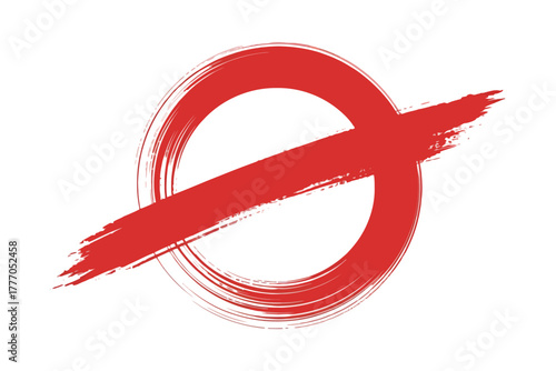 Red prohibition sign circle with a line vector illustration for restriction concepts and graphic design isolated on white background
