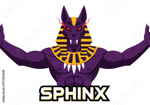Mystical egyptian sphinx gaming logo design - Gaming logo - Gaming Mascot - esport mascot vector illustration