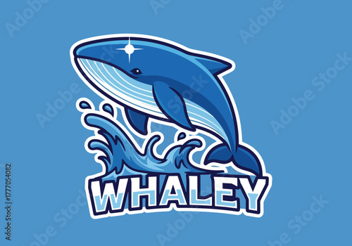 Whaley orca whale gaming logo design - Gaming logo - Gaming Mascot - esport mascot vector illustration