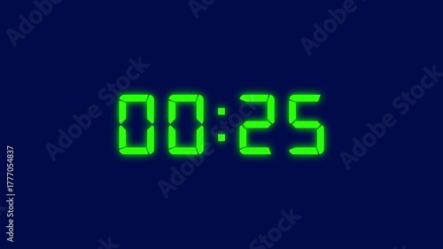 Countdown Digital Clock Animation 30 to 0 second Countdown digital clock timer. 30 seconds timer on stopwatch countdown animation on background.