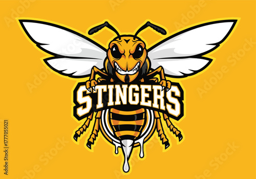 Aggressive wasp 'stingers' gaming mascot logo design - Gaming logo - Gaming Mascot - esport mascot vector illustration