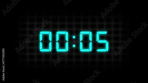 Countdown Digital Clock Animation 10 to 0 second Countdown digital clock timer. 10 seconds timer on stopwatch countdown animation on background.