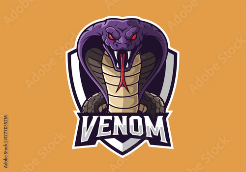 Venom cobra gaming logo fierce reptile design - Gaming logo - Gaming Mascot - esport mascot vector illustration