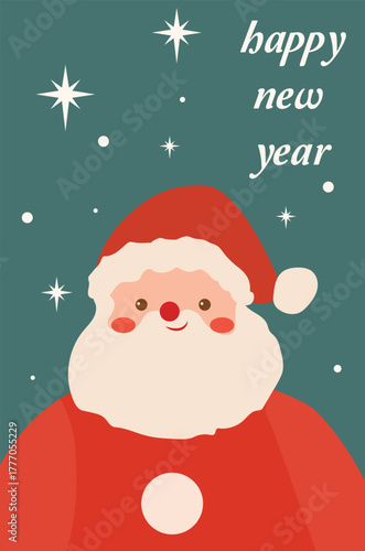 Santa Claus Vector Illustration for Happy New Year Card