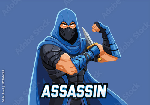 Mysterious assassin gaming logo character design art - Gaming logo - Gaming Mascot - esport mascot vector illustration
