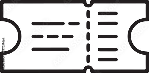Simple black and white outline of a ticket icon