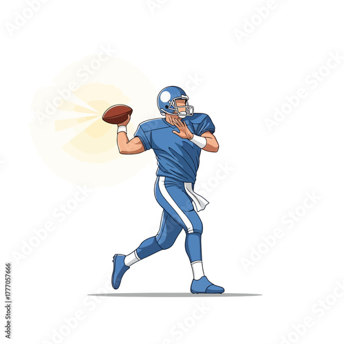 Quarterback Throw Vector American Football Energy