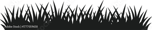 Black grass bed silhouette vector on white background