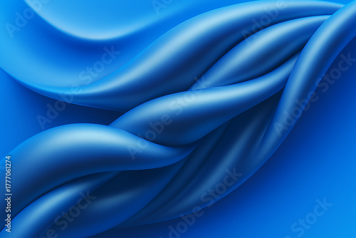 BLUE CYAN 3D SATIN EFFECT WAVE ABSTRACT BACKGROUND DESIGN
