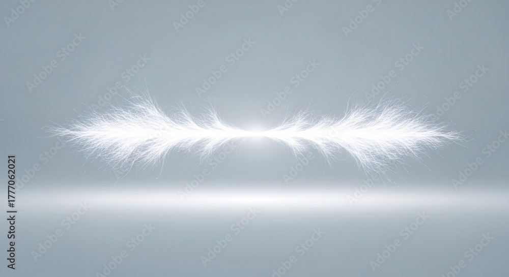 Obraz premium Dynamic white light energy pattern symmetrically expanding across a subtle gradient backdrop, creating an abstract and ethereal visual design element