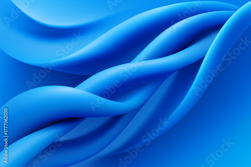 ELEGANT BLUE CYAN 3D SATIN EFFECT WAVE ABSTRACT BACKGROUND DESIGN