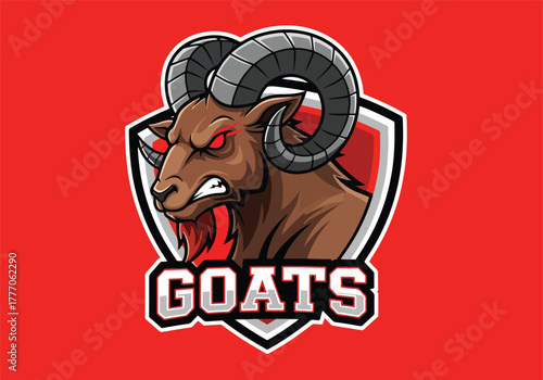 Aggressive ram mascot logo for gaming team goats - Gaming logo - Gaming Mascot - esport mascot vector illustration