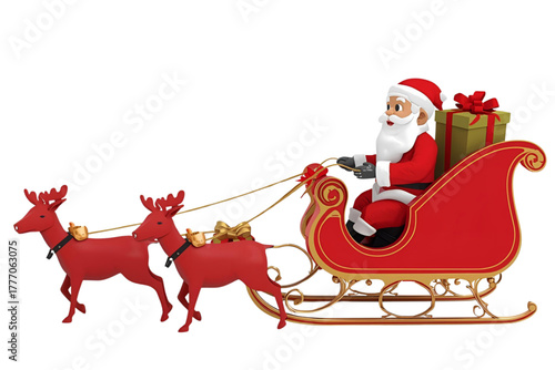 santa claus with christmas gifts