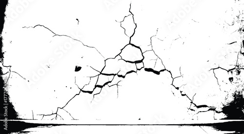 Crack in the Wall.  Texture for overlay. Wall Background. For designers to apply texture cracks to objects.

