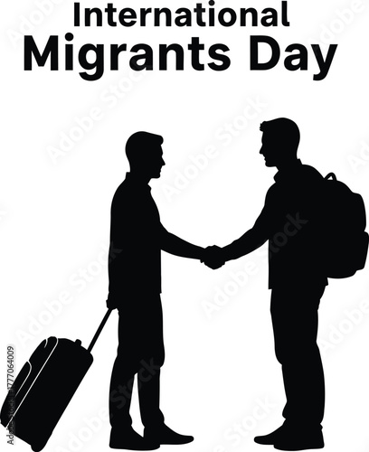 International migrants day with two men shaking hands