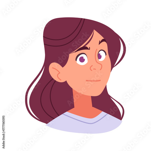Young Woman Character Flat Vector Avatar