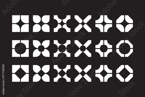 Vászonkép Modular geometric icon set