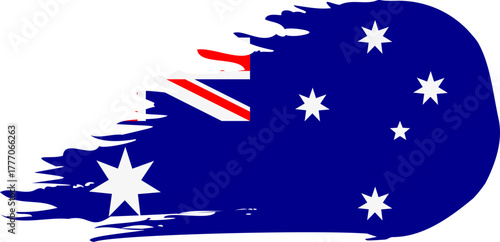 australia comet flag fly, grunge brush vector