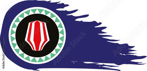 bougainville comet flag fly, grunge brush vector