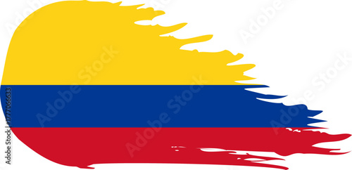 colombia comet flag fly, grunge brush vector