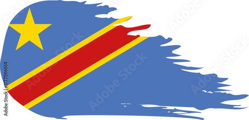 democratic republic of congo comet flag fly, grunge brush vector