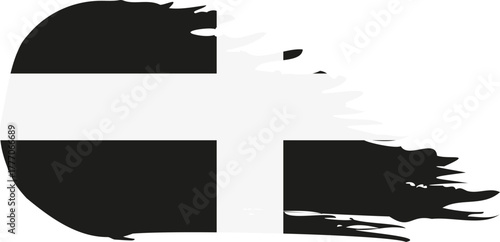 kernow - cornwall comet flag fly, grunge brush vector