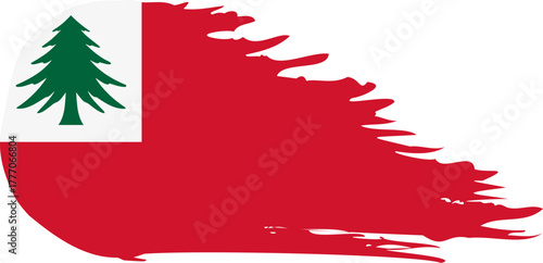 new england comet flag fly, grunge brush vector