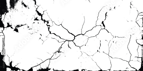 Wall crack black silhouettes, Surface cracks, earthquake effect. Ground split fracture line icon. Broken ground, wall, glass vector. 