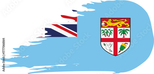 fiji comet flag fly, grunge brush vector