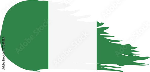 nigeria comet flag fly, grunge brush vector