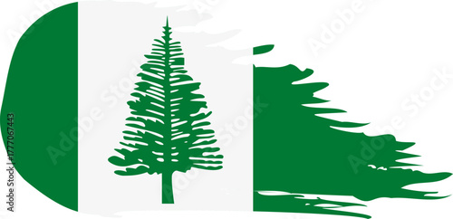 norfolk island comet flag fly, grunge brush vector