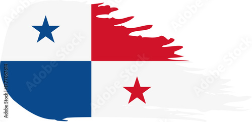panama comet flag fly, grunge brush vector