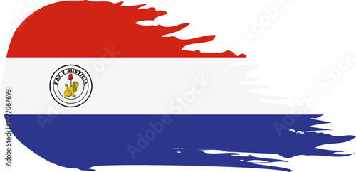 paraguay - reverse side comet flag fly, grunge brush vector