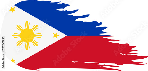 philippines comet flag fly, grunge brush vector