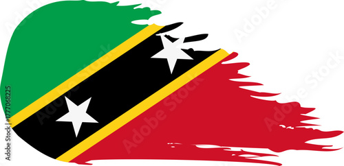 saint kitts and nevis comet flag fly, grunge brush vector