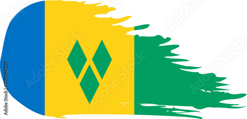 saint vincent and grenadines comet flag fly, grunge brush vector